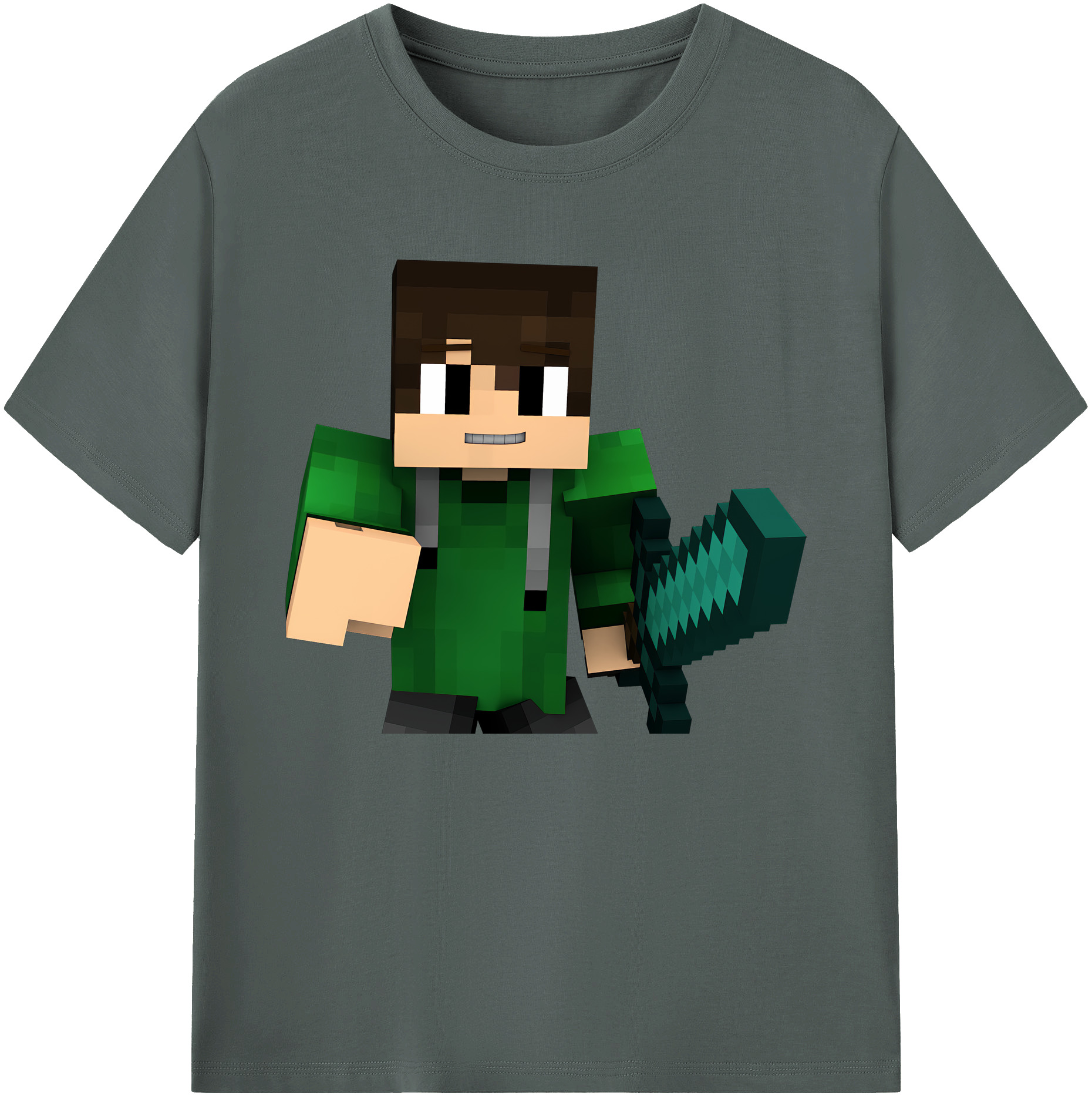 （画像用） マインクラフト ブロックの世界 Minecraft MC Block world 綿100％ メンズ半袖Tシャツ｜肌触りやわらか＆通気性